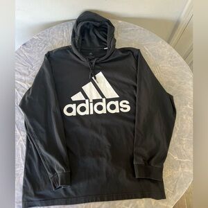adidas Black Hoodie with White Trefoil Logo